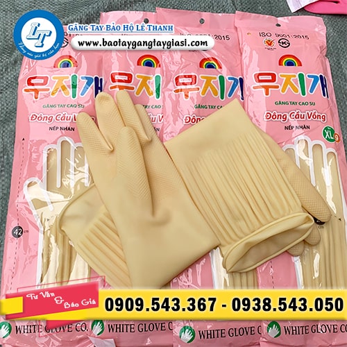 Găng tay cao su Đông Cầu Vồng bền bỉ bám dính Găng tay cao su Đông Cầu Vồng bền bỉ bám dính