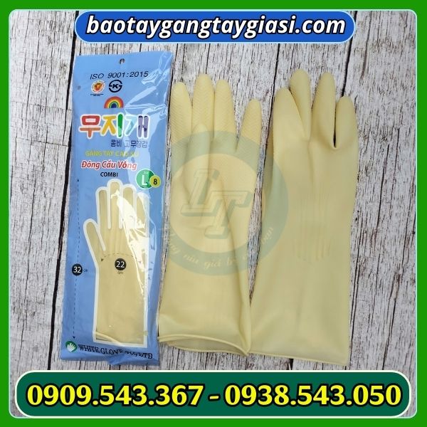 Găng tay cao su đông cầu vồng combi l8 Găng tay cao su đông cầu vồng combi l8