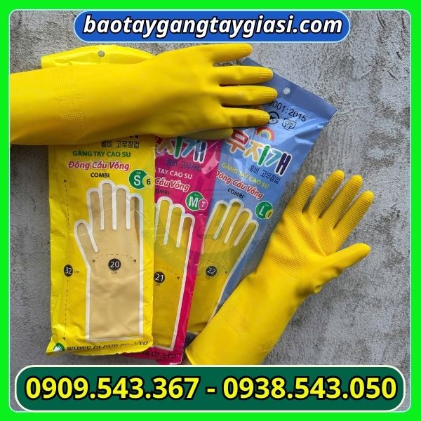 Găng tay cao su đông càu vồng combi nhiều size Găng tay cao su đông càu vồng combi nhiều size