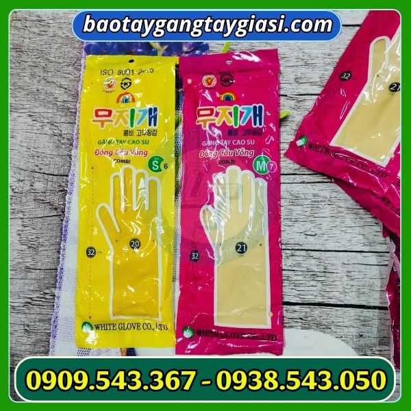 Găng tay cao su đông cầu vồng combi Găng tay cao su đông cầu vồng combi