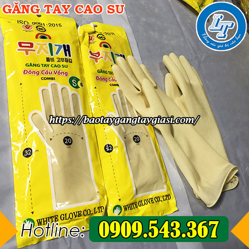 găng tay cao su đông cầu vồng màu kem găng tay cao su đông cầu vồng màu kem