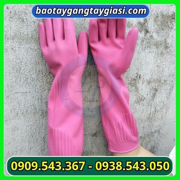 Găng tay cao su Đông Cầu Vồng màu hồng Găng tay cao su Đông Cầu Vồng