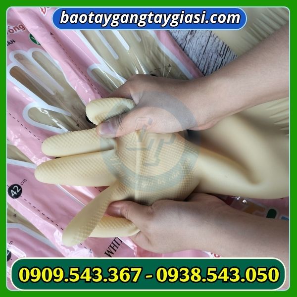 Găng tay cao su đông cầu vồng nếp nhăn có hạt chống trơn trượt Găng tay cao su đông cầu vồng nếp nhăn