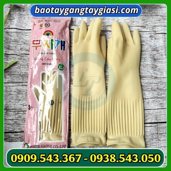 Găng tay cao su đông cầu vồng nếp nhăn size XL Găng tay cao su đông cầu vồng nếp nhăn