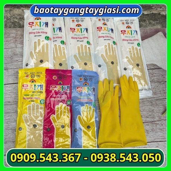 Găng tay cao su Đông Cầu Vồng giá rẻ Găng tay cao su Đông Cầu Vồng