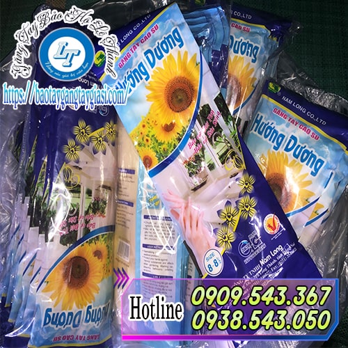 Găng tay cao su hoa hướng dương Găng tay cao su hoa hướng dương