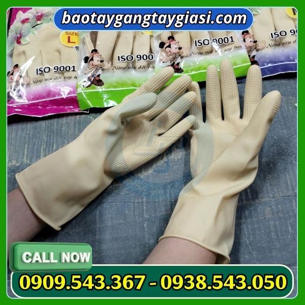 Găng tay cao su Hợp Thành size ngắn  Găng tay cao su Hợp Thành