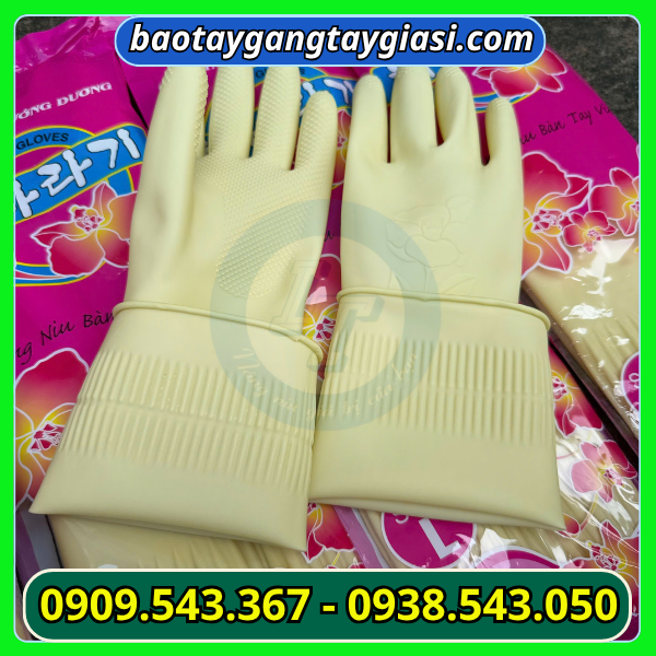 Găng tay cao su hướng dương size L Găng tay cao su hướng dương