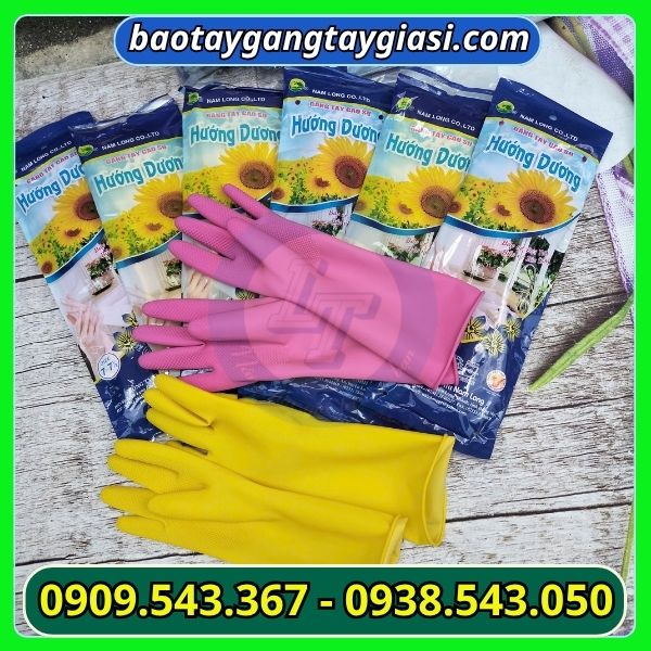 Găng tay cao su hướng dương giá rẻ Găng tay cao su hướng dương