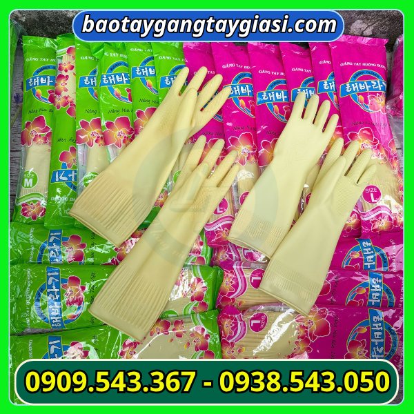 Găng tay cao su hướng dương nhiều size Găng tay cao su hướng dương