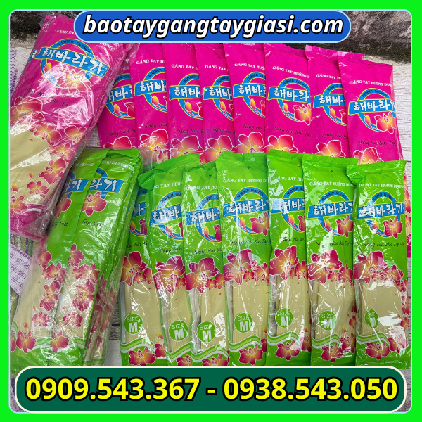Găng tay cao su hướng dương sẵn kho Lê Thanh Găng tay cao su hướng dương