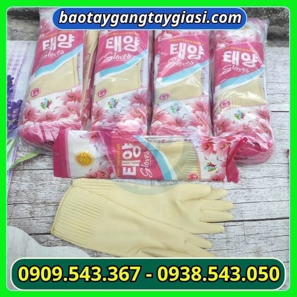 Găng tay cao su mặt trời giá sỉ Găng tay cao su mặt trời giá sỉ