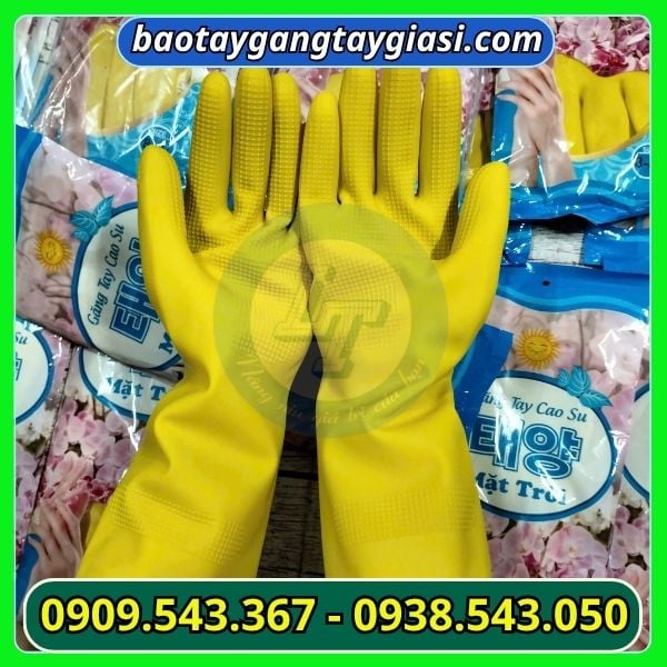 Găng tay cao su mặt trời size L Găng tay cao su mặt trời giá sỉ