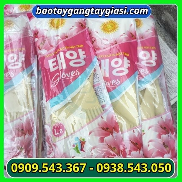 Găng tay cao su mặt trời giá sỉ HCM Găng tay cao su mặt trời giá sỉ
