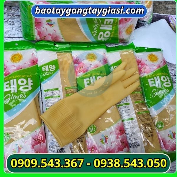 Găng tay cao su mặt trời giá sỉ HCM Găng tay cao su mặt trời giá sỉ
