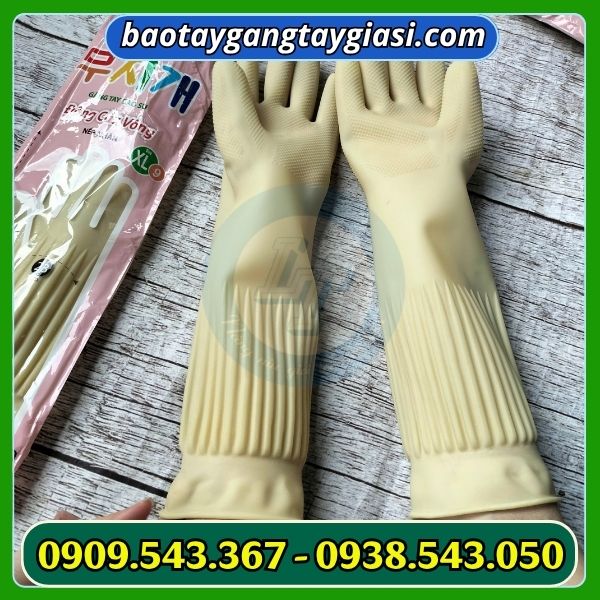 Găng tay cao su đông cầu vồng nếp nhăn size XL đặc biệt Găng tay cao su đông cầu vồng nếp nhăn