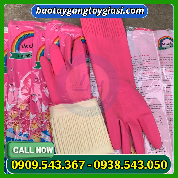 Găng tay cao su sắc cầu vồng