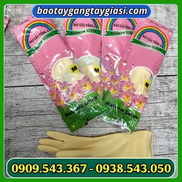 Găng tay cao su sắc cầu vồng