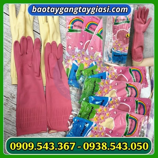 Găng tay cao su sắc cầu vồng Găng tay cao su sắc cầu vồng