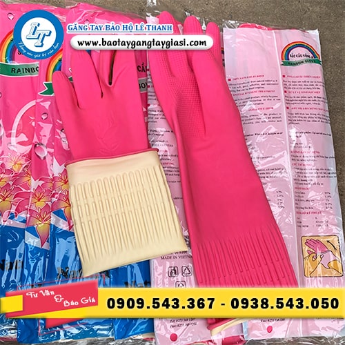 Găng tay cao su size L chiều dài vượt trội Găng tay cao su size L chiều dài vượt trội