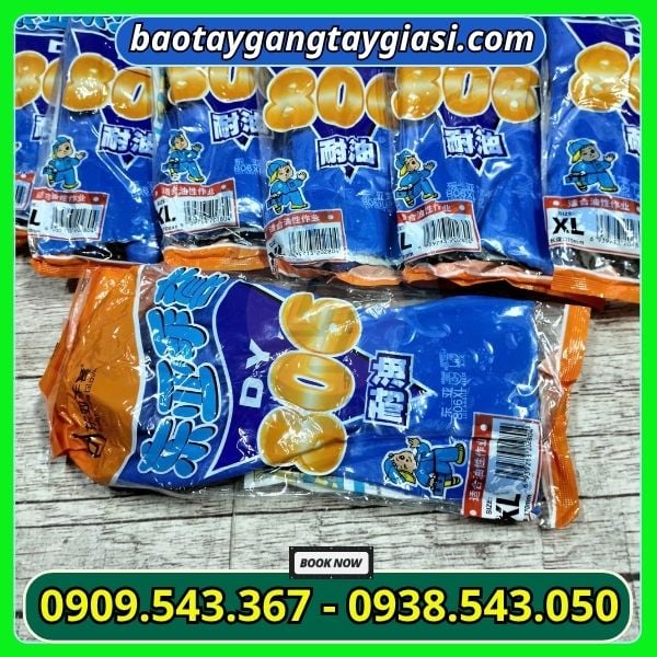 Găng tay chống dầu hoá chất 806 sẵn kho size L Găng tay chống dầu hoá chất 806