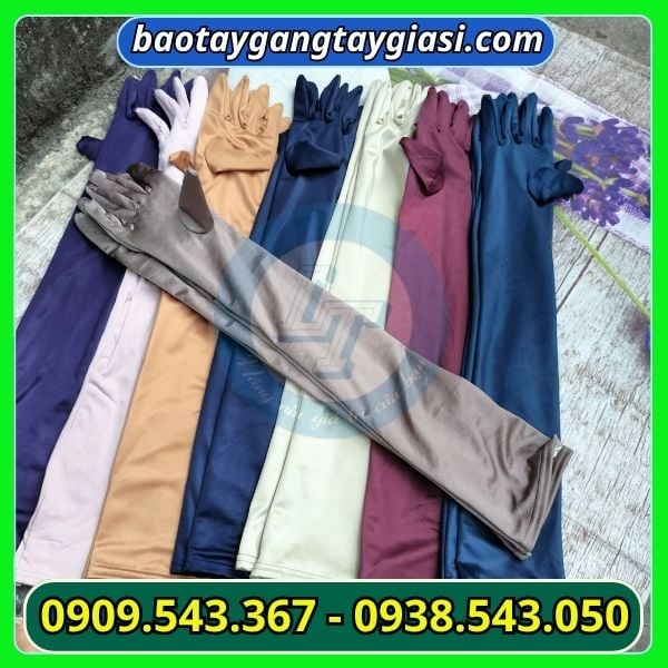 Găng tay chống nắng loại dài nhiều màu Găng tay chống nắng loại dài