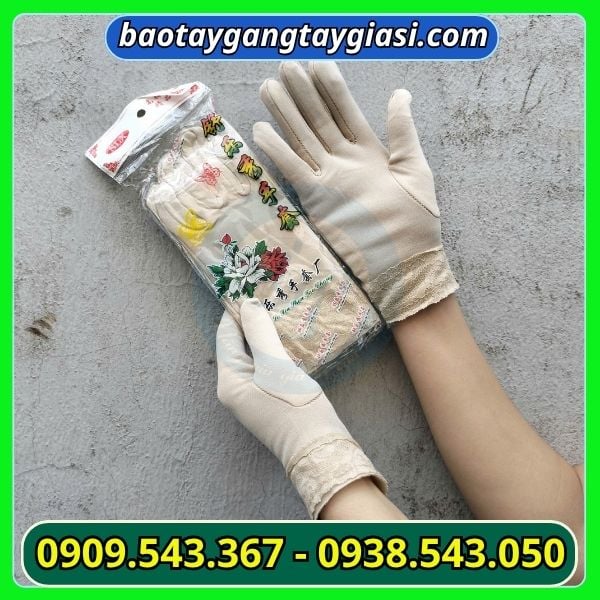Găng tay chống nắng loại ngắn phối ren Găng tay chống nắng loại ngắn