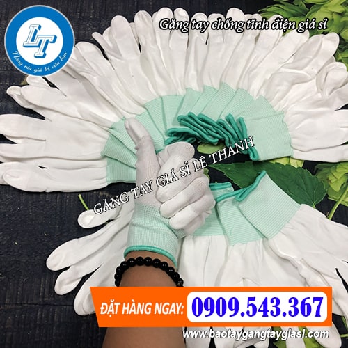găng tay chống tĩnh điện phủ pu lòng bàn tay cổ tay màu xanh găng tay chống tĩnh điện phủ pu lòng bàn tay cổ tay màu xanh