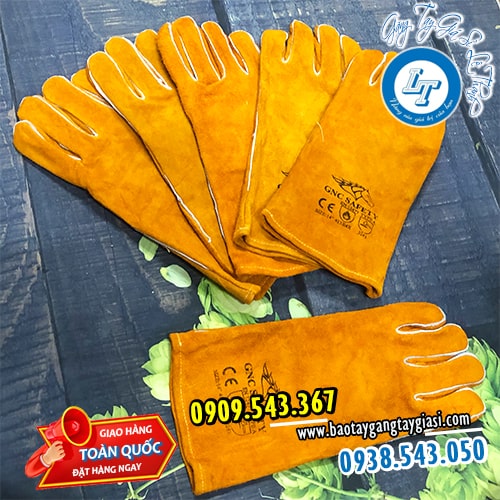 Găng tay da hàn bền bỉ cách nhiệt tốt Găng tay da hàn bền bỉ cách nhiệt tốt