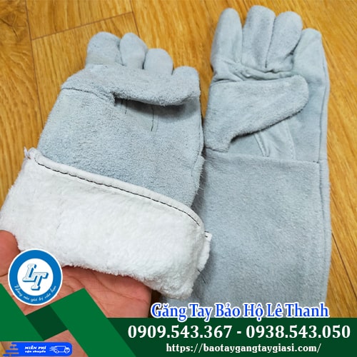 Găng tay da hàn dài mềm mại đeo tháo thoải mái Găng tay da hàn dài mềm mại đeo tháo thoải mái
