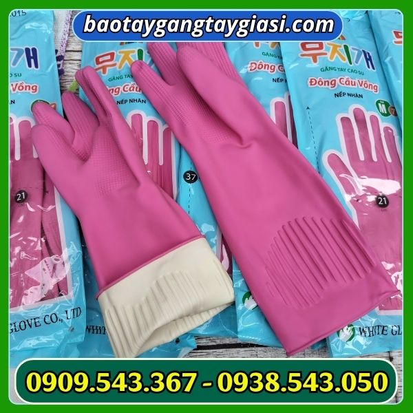 Găng tay cao su đông cầu vồng size L Găng tay cao su đông cầu vồng size L