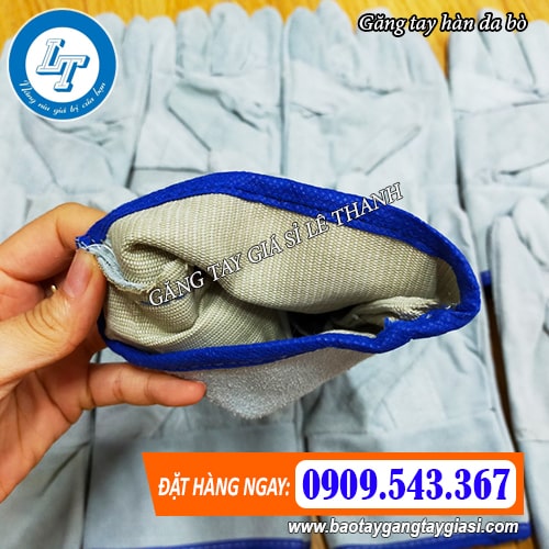 đường may gia công tỉ mỉ chắc chắn găng tay hàn da bò chất lượng đường may gia công tỉ mỉ