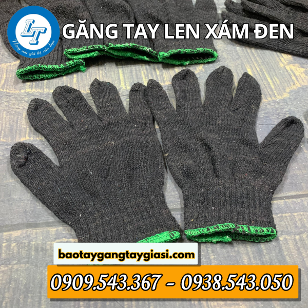 Găng tay len màu xám đen Găng tay len màu xám đen