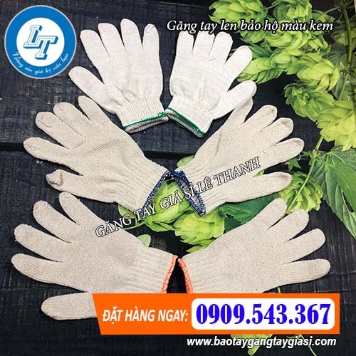 găng tay len bảo hộ màu kem sử dụng phổ biến găng tay len bảo hộ màu kem sử dụng phổ biến