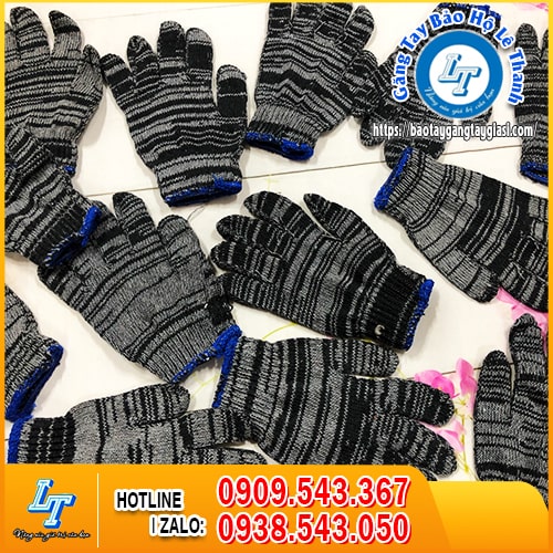 Găng tay len bảo hộ màu muối tiêu Găng tay len bảo hộ màu muối tiêu