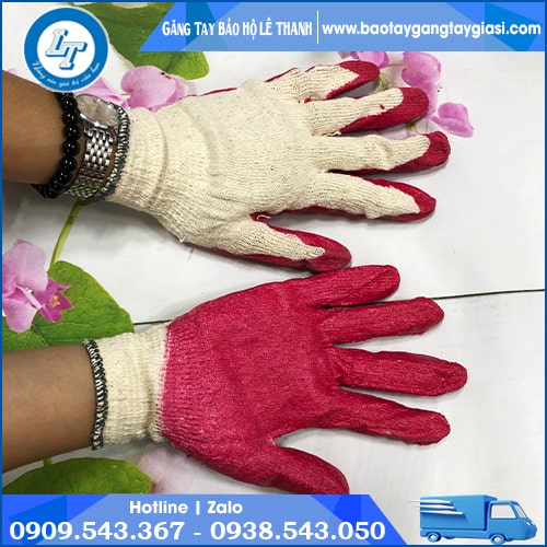 Găng tay len bảo hộ nhúng nhựa Găng tay len bảo hộ nhúng nhựa