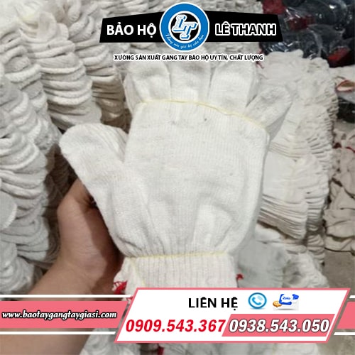 Găng tay len công nghiệp kem trắng Găng tay len công nghiệp kem trắng