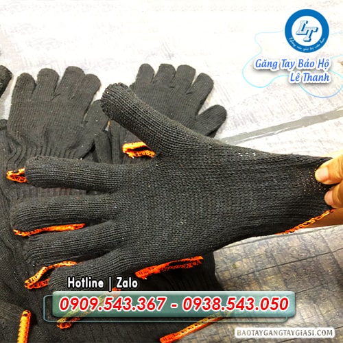 Găng tay len đen co giãn tính đàn hồi tốt