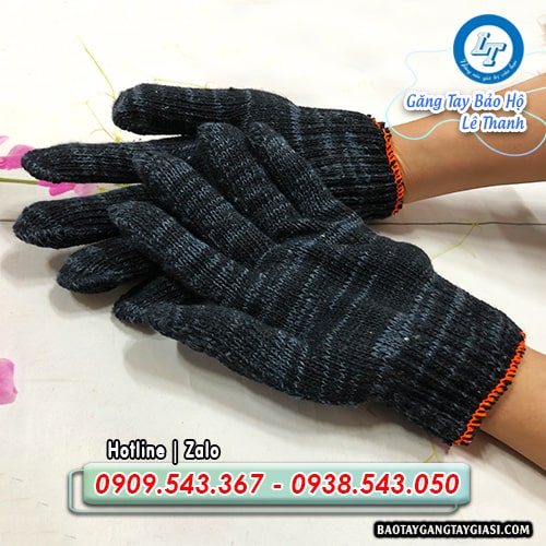 Găng tay len đen kiểu dáng công nghiệp ôm sát tay