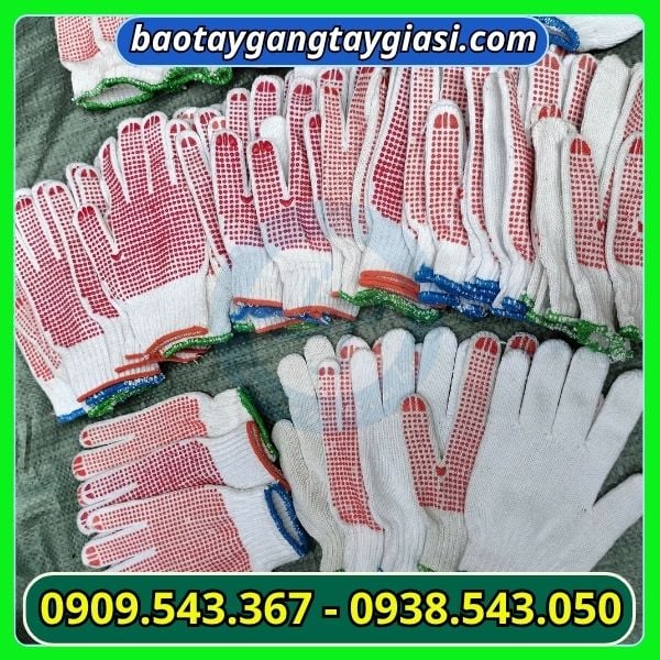 găng tay len phủ hạt nhựa giá sỉ găng tay len phủ hạt nhựa