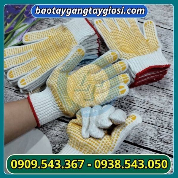 găng tay len phủ hạt nhựa giá rẻ găng tay len phủ hạt nhựa