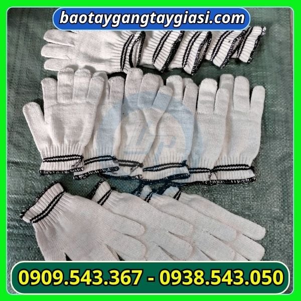 Găng tay len kem siêu dày 90g - 2 viền đen Găng tay len kem siêu dày 90g
