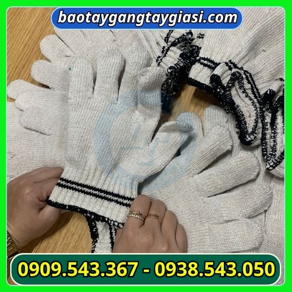 Găng tay len kem 80g có 2 viền Găng tay len kem 80g