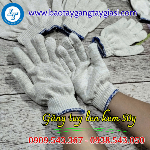 Găng tay len kem 50g đeo vừa và ôm tay Găng tay len kem 50g