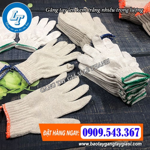 găng tay len kem trắng nhiều trọng lượng giá sỉ rẻ găng tay len kem trắng nhiều trọng lượng giá sỉ rẻ