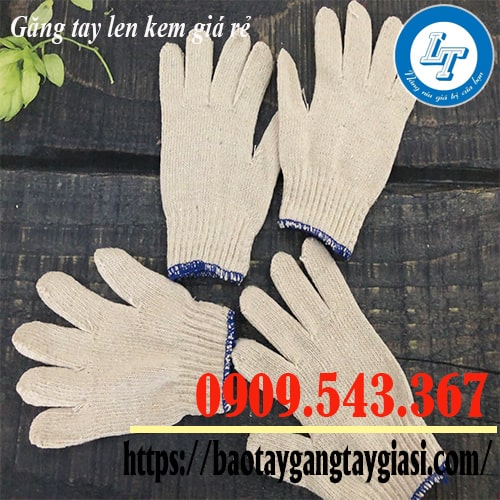 Găng tay len kem trắng Găng tay len kem trắng