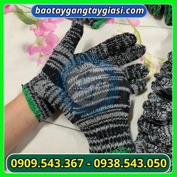Gănng tay len muối tiêu 50g co giãn tốt Gănng tay len muối tiêu 50g