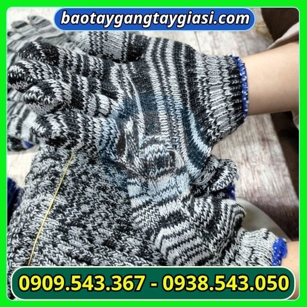 Găng tay len muối tiêu 60g giá rẻ Găng tay len muối tiêu 60g