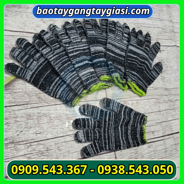 Găng tay len muối tiêu 80g giá sỉ Găng tay len muối tiêu 80g