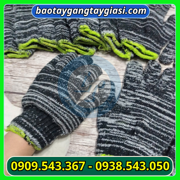 Găng tay len muối tiêu 80g giá sỉ Găng tay len muối tiêu 80g